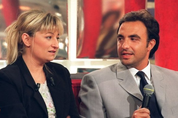 Nikos Aliagas en compagnie de Christine Bravo, en juin 2000