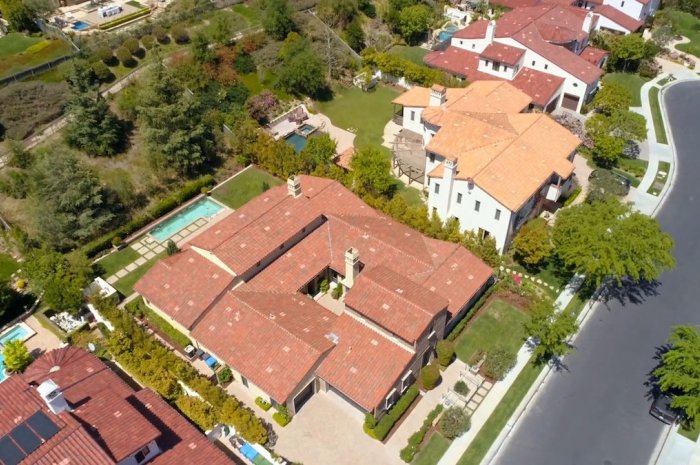 Vue aérienne de la villa de Jodie Foster