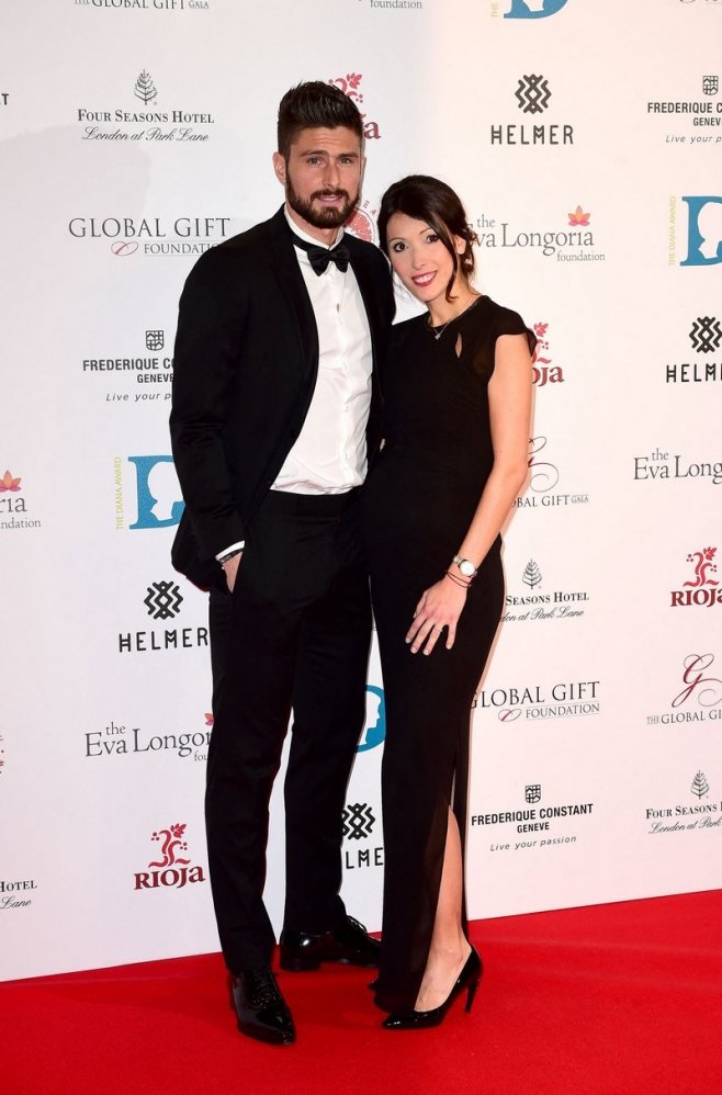 Olivier Giroud et sa femme Jennifer en 2015