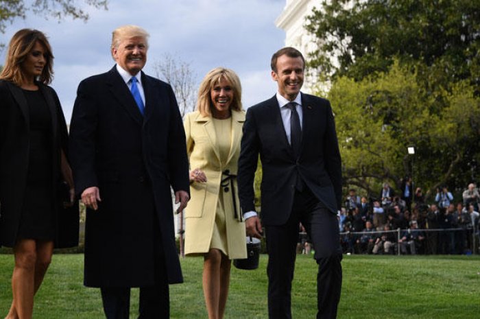 Emmanuel et Brigitte Macron arrivés aux Etats Unis