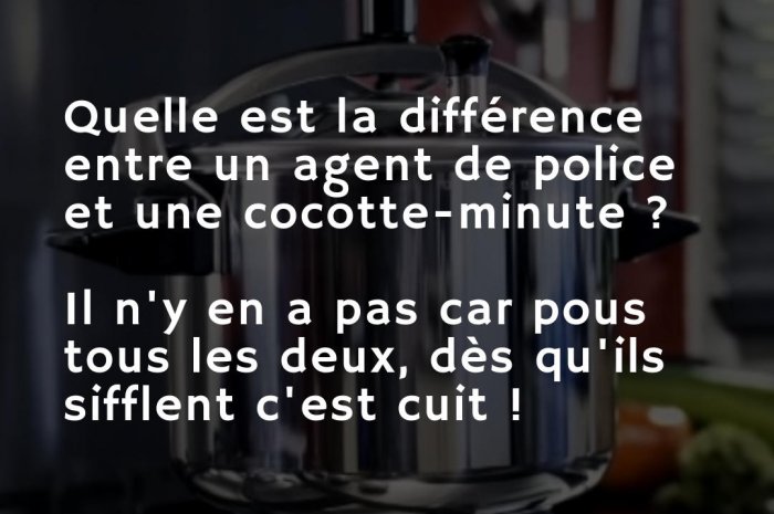 Cocotte-minute et agent de police