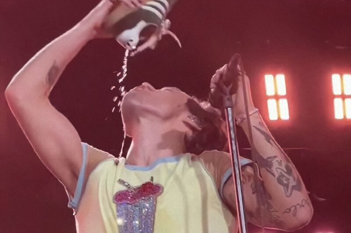 Harry Styles avait visiblement soif en concert !