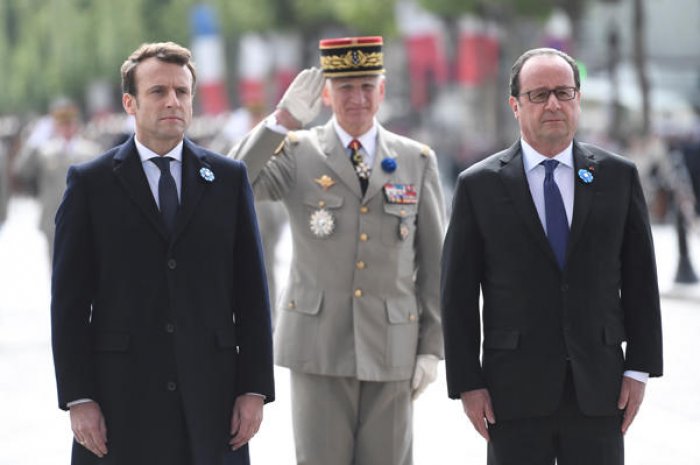 François Hollande et Emmanuel Macron ont salué les personnalités réunies