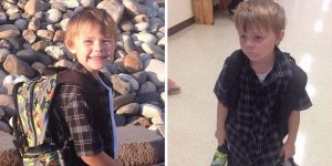 Hilarant : des photos d'enfants avant et après leur premier jour de classe !