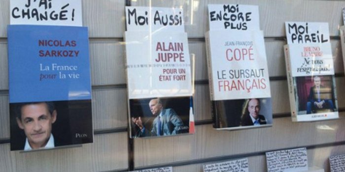 EN IMAGES Quand le livre de Nicolas Sarkozy inspire la moquerie de libraires...