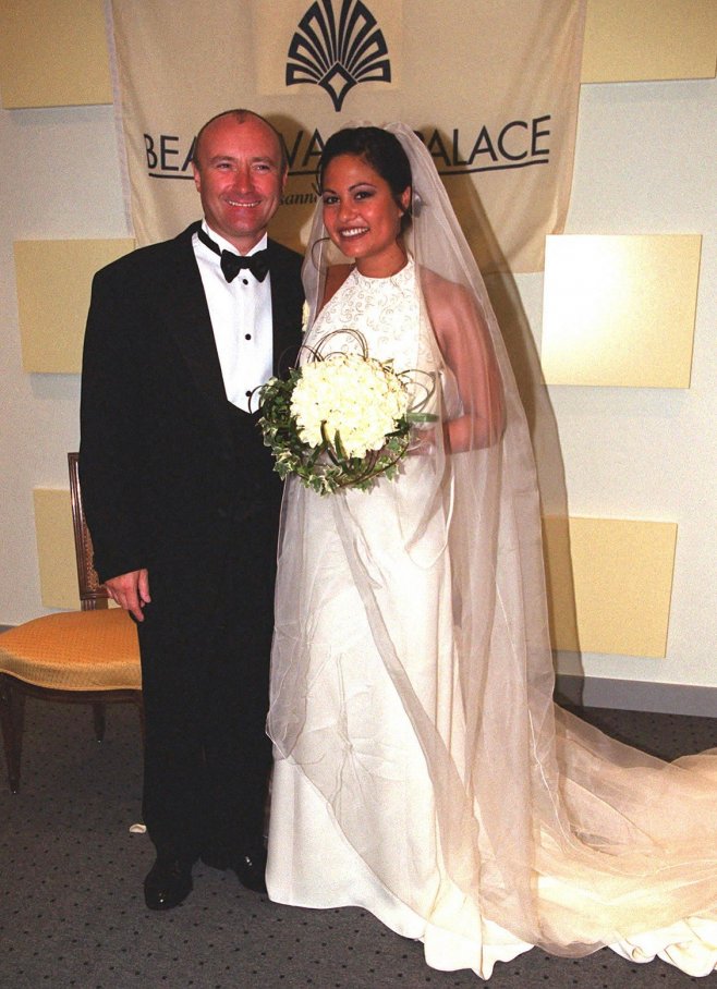 Phil Collins, le jour de son mariage avec Orianne Cevey en 1999
