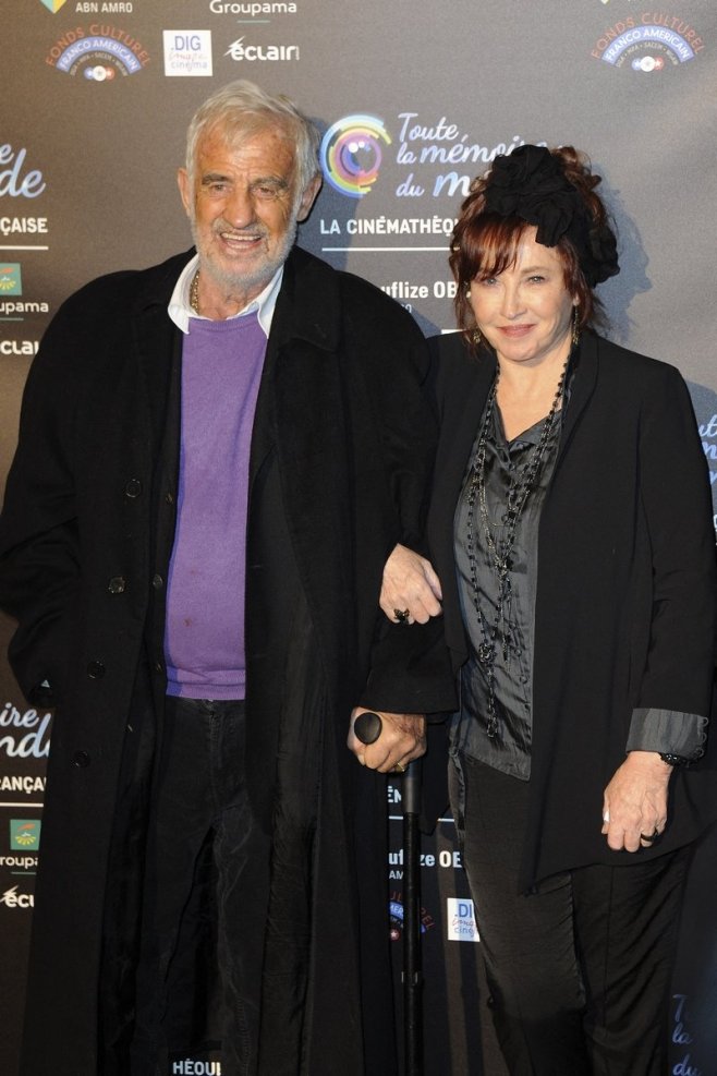 Marlène Jobert au bras de Jean-Paul Belmondo en 2012