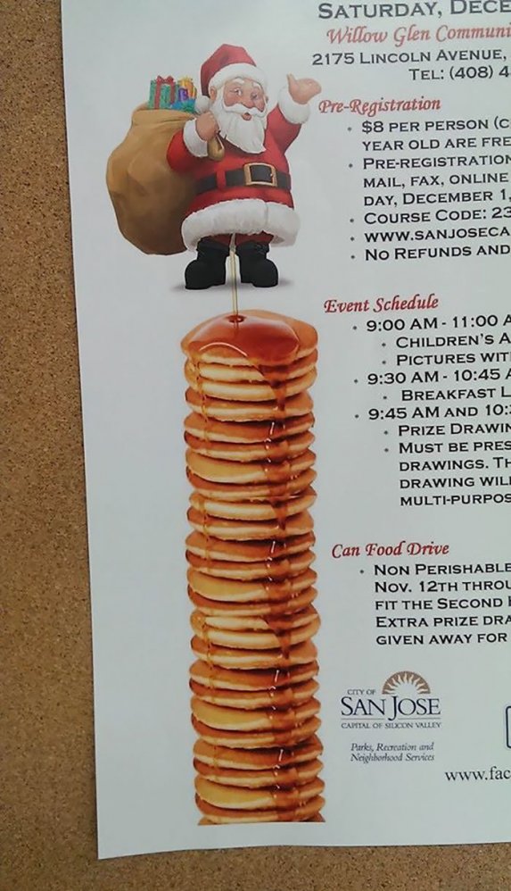 Quand le Père Noël "assaisonne" les pancakes à sa manière...