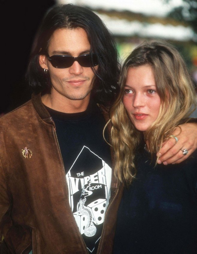 Kate Moss et Johnny Depp dans les années 1990