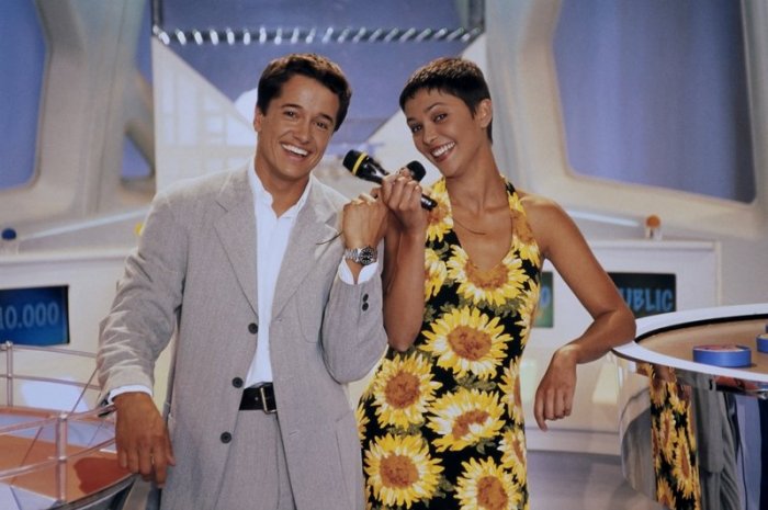 Yves Noël avec Sandrine Quétier en 1996