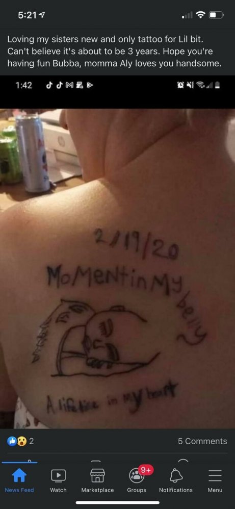 Un tatouage fait par un enfant de 12 ans