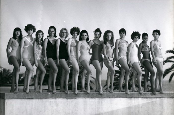 Les candidates à l'élection de Miss Festival en 1968