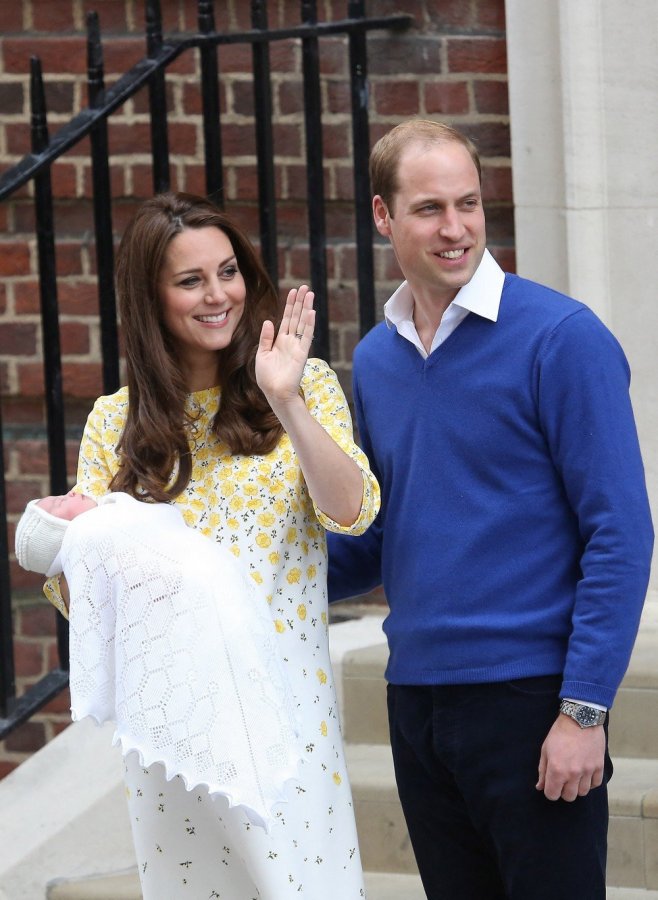 Kate Middleton et son époux lors de la naissance de Charlotte