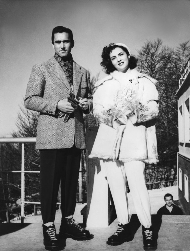 Gina Lollobrigida à son mariage en 1949