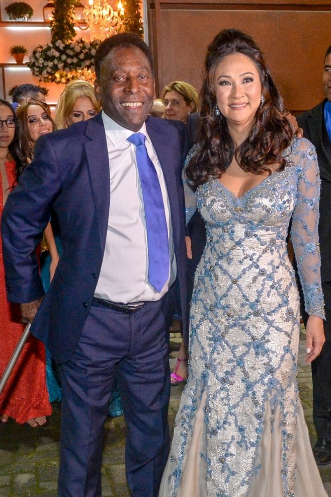 Pelé et Marcia Aoki lors de leur mariage en 2016