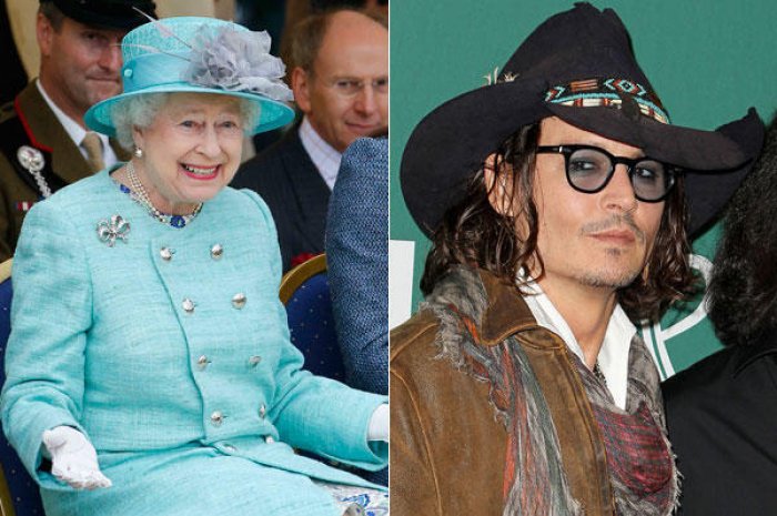 Johnny Depp et la reine d'Angleterre
