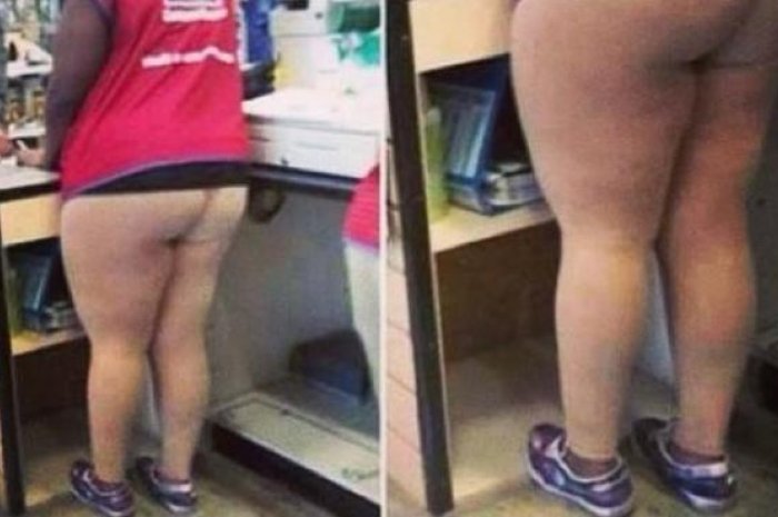 Cette femme fait-elle ses courses sans pantalon ?