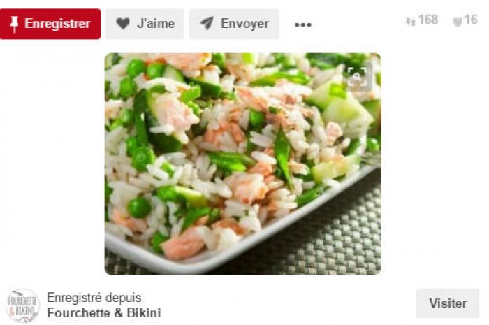 Salade riz, saumon, comcombre et petits pois