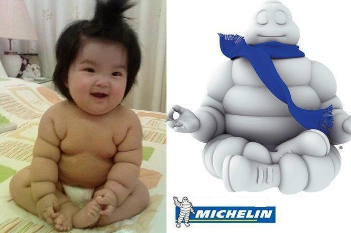 Ce bébé ressemble au Bibendum Michelin