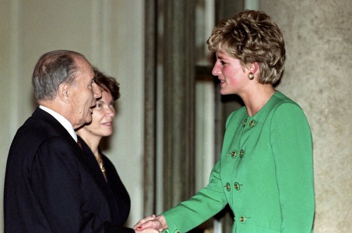 La princesse de Galles avec François Mitterrand en 1992
