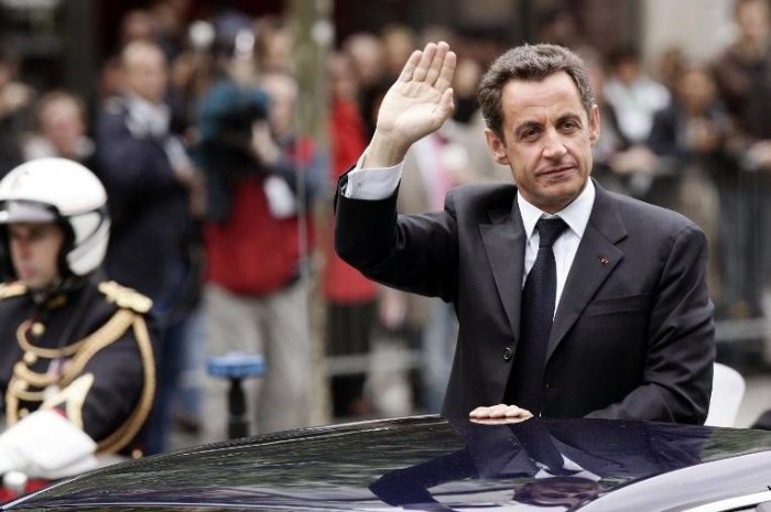 Nicolas Sarkozy lors de son investiture en 2007