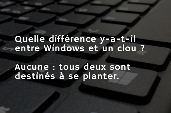 &nbsp;La différence entre Windows et un clou