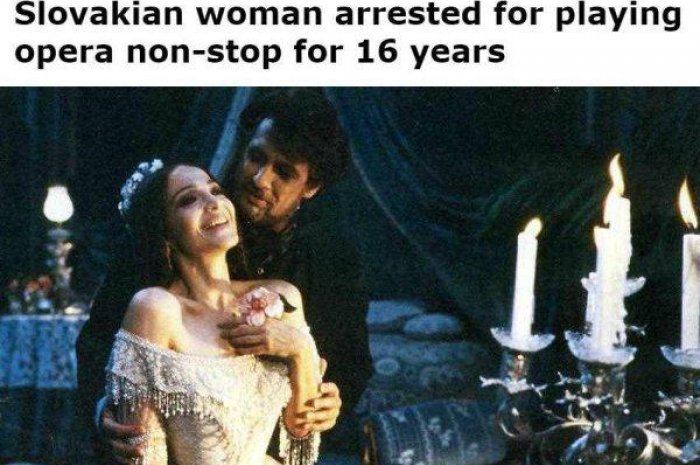 "Une Slovaque arrêtée après avoir passé un morceau d'opéra en boucle pendant 16 ans"