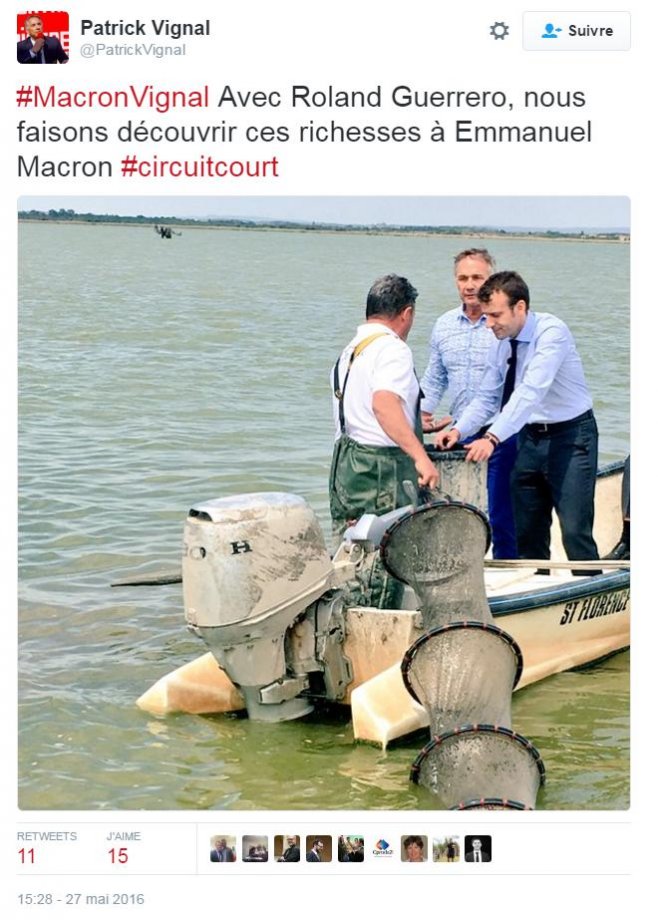 Emmanuel Macron à la pêche aux anguilles