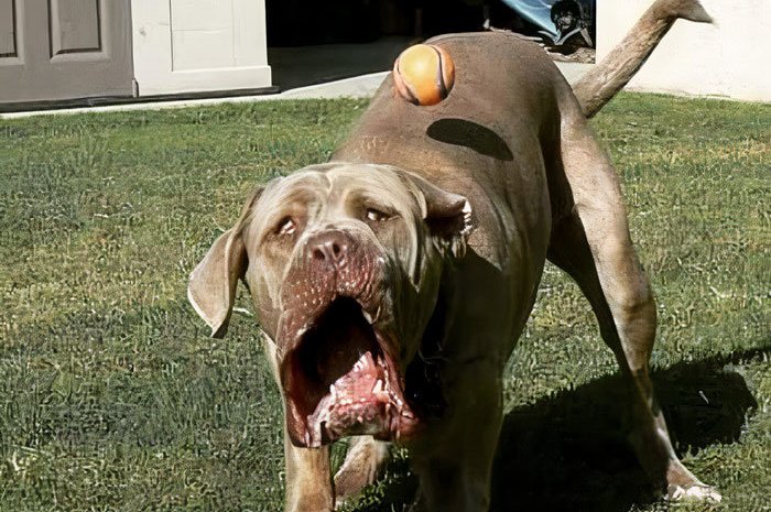 Ce chien qui essaie d’attraper une balle est effrayant