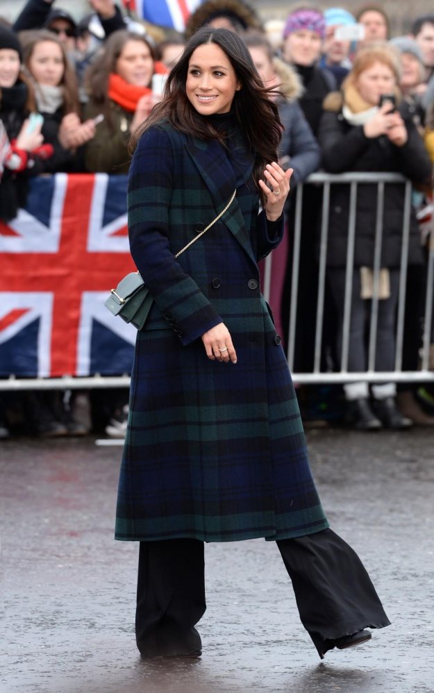 L'actrice américaine en visite en Ecosse avec le prince Harry en février 2018