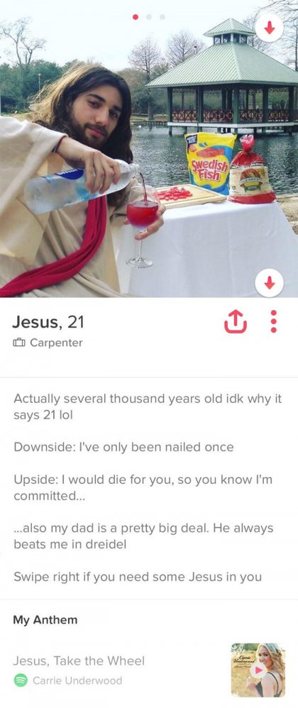 Jésus Christ cherche aussi sa moitié sur Tinder !