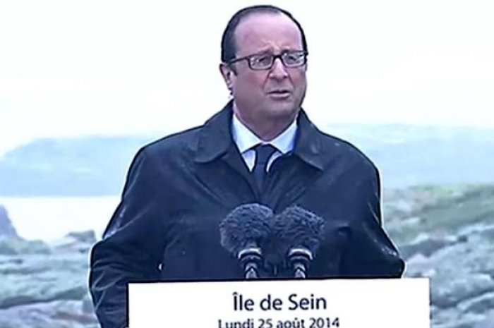 François Hollande (encore) sous la pluie