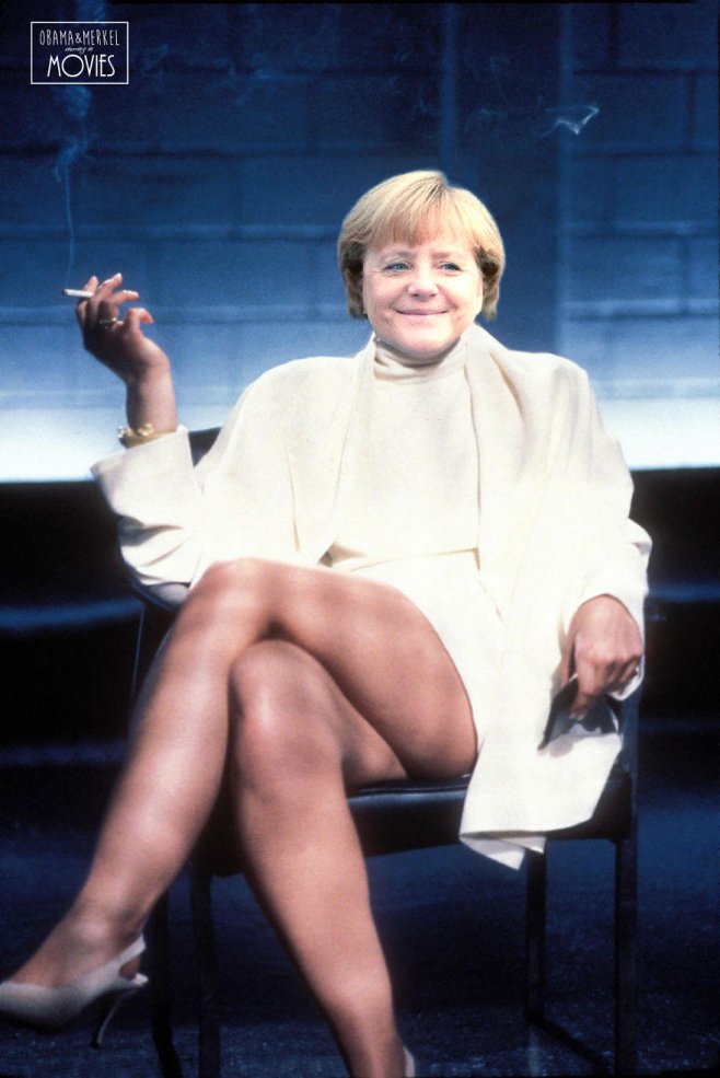 Angela Merkel dans Basic Instinct