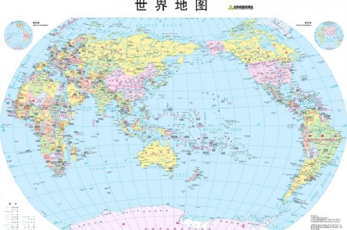 carte du monde russie au centre