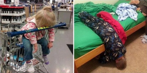 Photos : ces enfants qui ont passé une nuit horrible et dorment vraiment n'importe où !