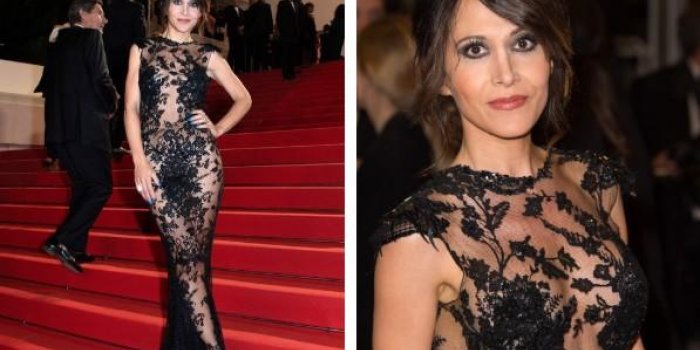 Cannes 2019 : L'actrice Fabienne Carat totalement nue sous sa robe en dentelle