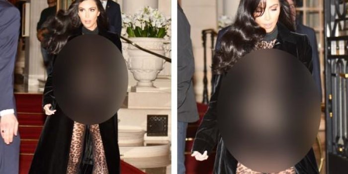 Photos : la tenue tr&egrave;s transparente de Kim Kardashian 