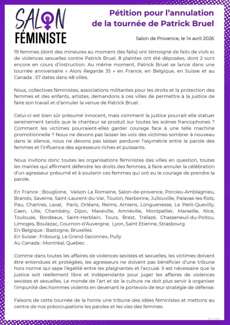 Pétition Salon féministe