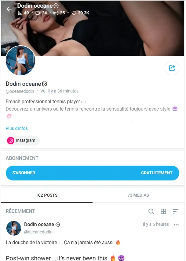 Page OnlyFans Océane Dodin