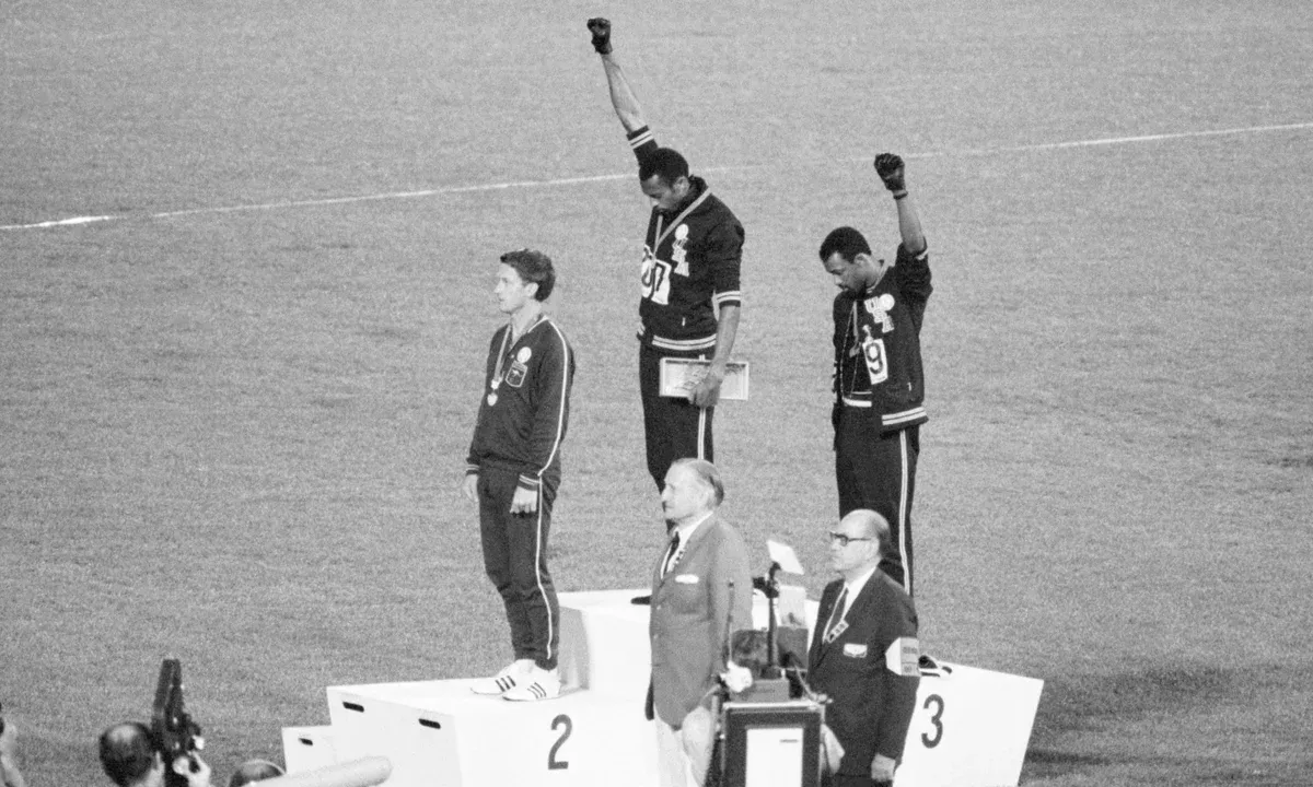 Tommie Smith et John Carlos Jo Mexico 1968