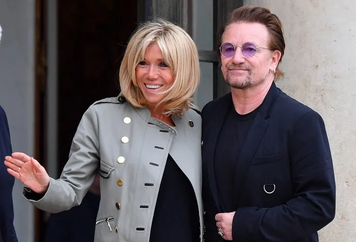 brigitte macron receives bono - paris