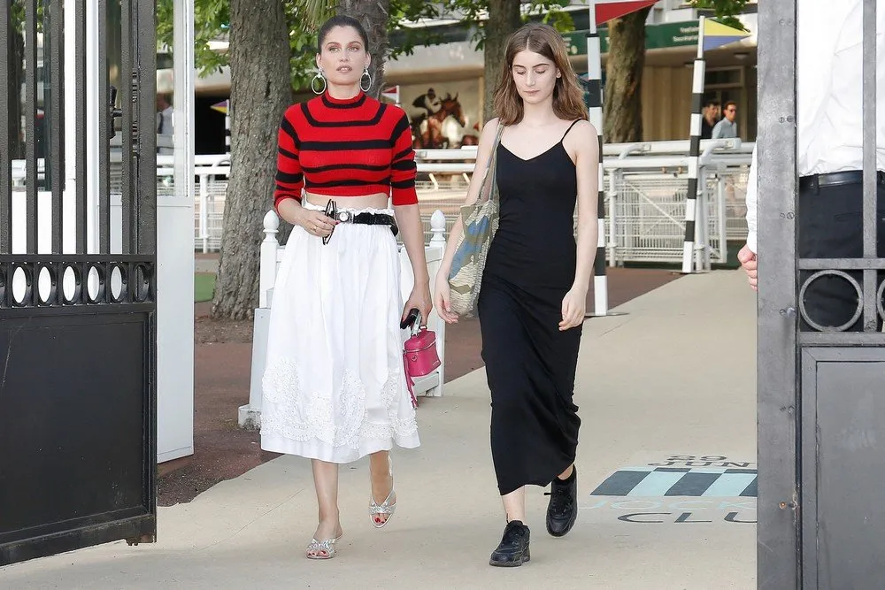 laetitia casta and her daughter sahteene sednaoui leaving miu miu show during paris fashion week 2019, in paris, france, on june 29, 2019 photo by spread pictures abacapresscom <motcle99> candid pap planque < motcle99> , 689841 006 paris france