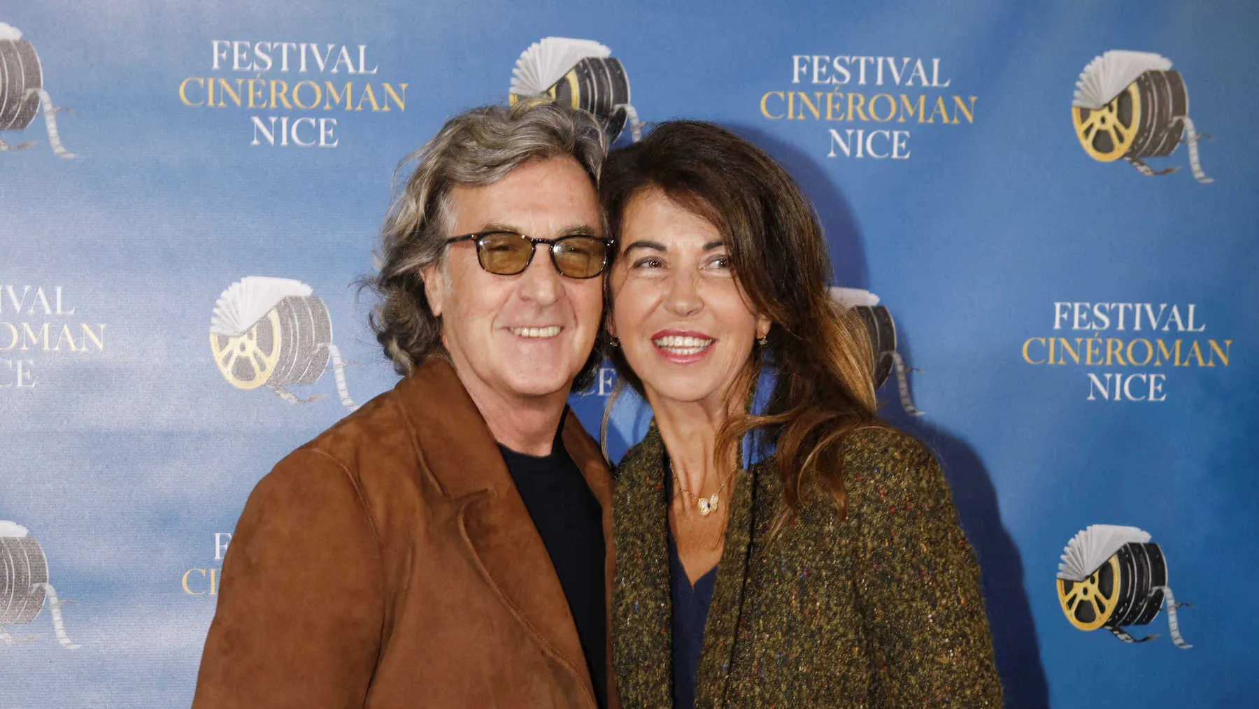 francois cluzet and his wife narjiss cluzet attending the 1st edition of the cineroman festival, on the occasion of the centenary of the victorine studios, in nice, france, on october 24, 2019 photo by jlppa abacapresscom , 706533 046 nice france