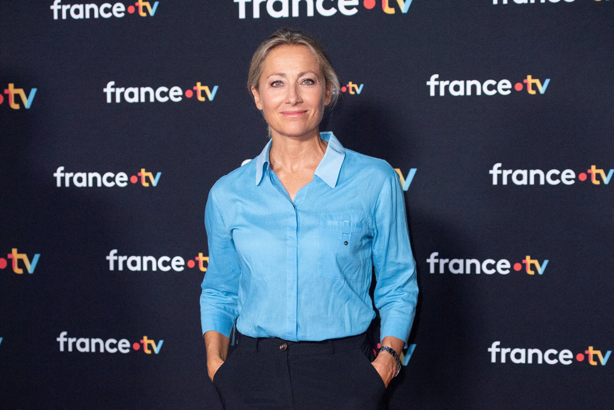 anne-sophie lapix assiste a la conference de presse de rentree de france televisions a paris, france le 11 juillet 2023 photo par aurore marechal abacapresscom