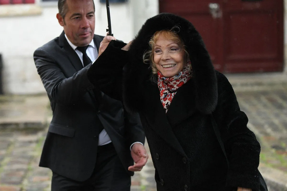 isabelle aubret attending dick rivers funerals at the saint-pierre of montmartre church in paris, france, on may 2, 2019 photo by abacapresscom <motcle99> obseques enterrement funerailles funeral < motcle99> , 681200 020 paris france