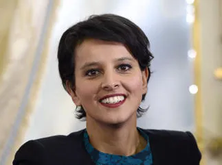 najat vallaud-belkacem, ministre des droits des femmes et porte-parole du gouvernement français, sourit lors de la nouvelle année du premier ministre souhaite à la presse le 18 janvier 2013 à paris afp photo piscine bertrand guay