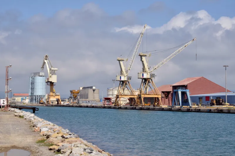 industrial port of port-la-nouvelle, commune located in the aude department and the region languedoc-roussillon in the south of france