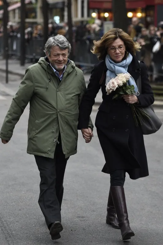 jean-louis borloo and beatrice schonberg attending funerals of french singer france gall in paris, france, on january 12, 2018 photo by eliot blondet abacapresscom , 621390 062 paris france