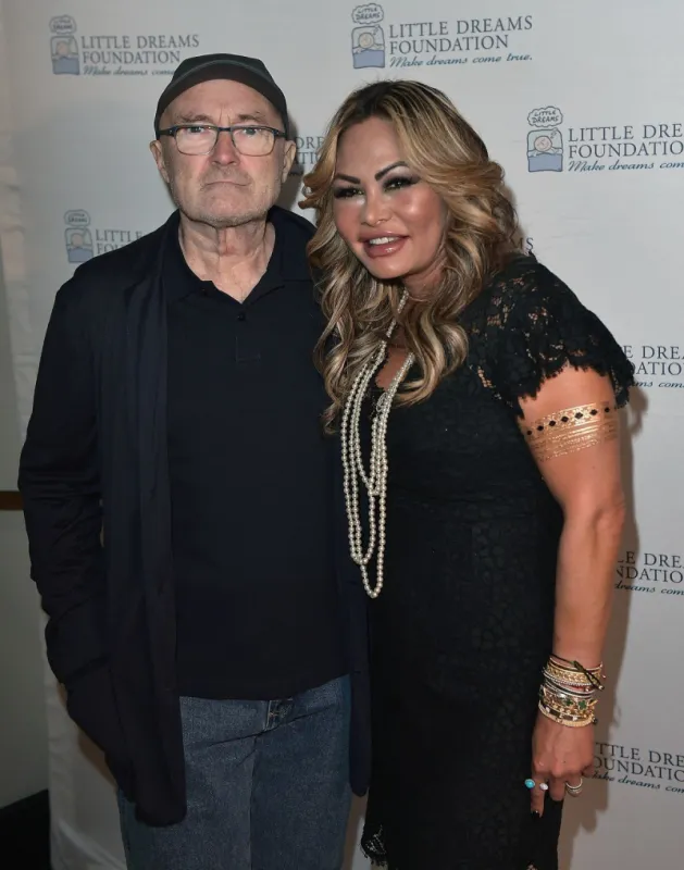 miami beach, fl - october 18  phil collins and orianne cevey attends the little dreams foundation gala press conference at faena hotel on october 18, 2017 in miami beach, florida  gustavo caballero getty images afp