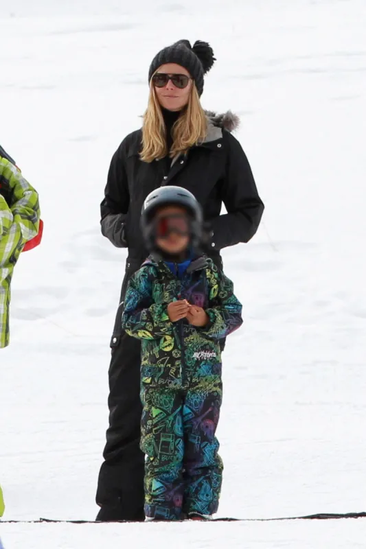 heidi klum and the kids hit the slopes - aspen